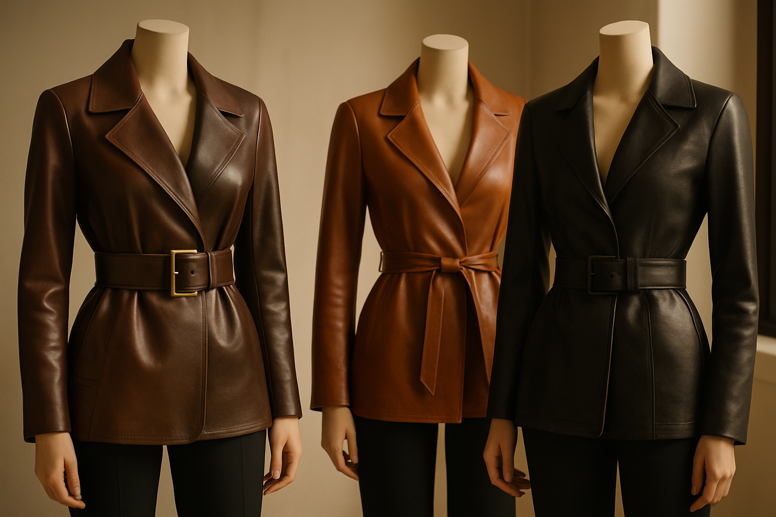 Belted Leather Jackets: Accentuating the Waistline